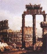 BELLOTTO, Bernardo Capriccio with the Colosseum Germany oil painting reproduction